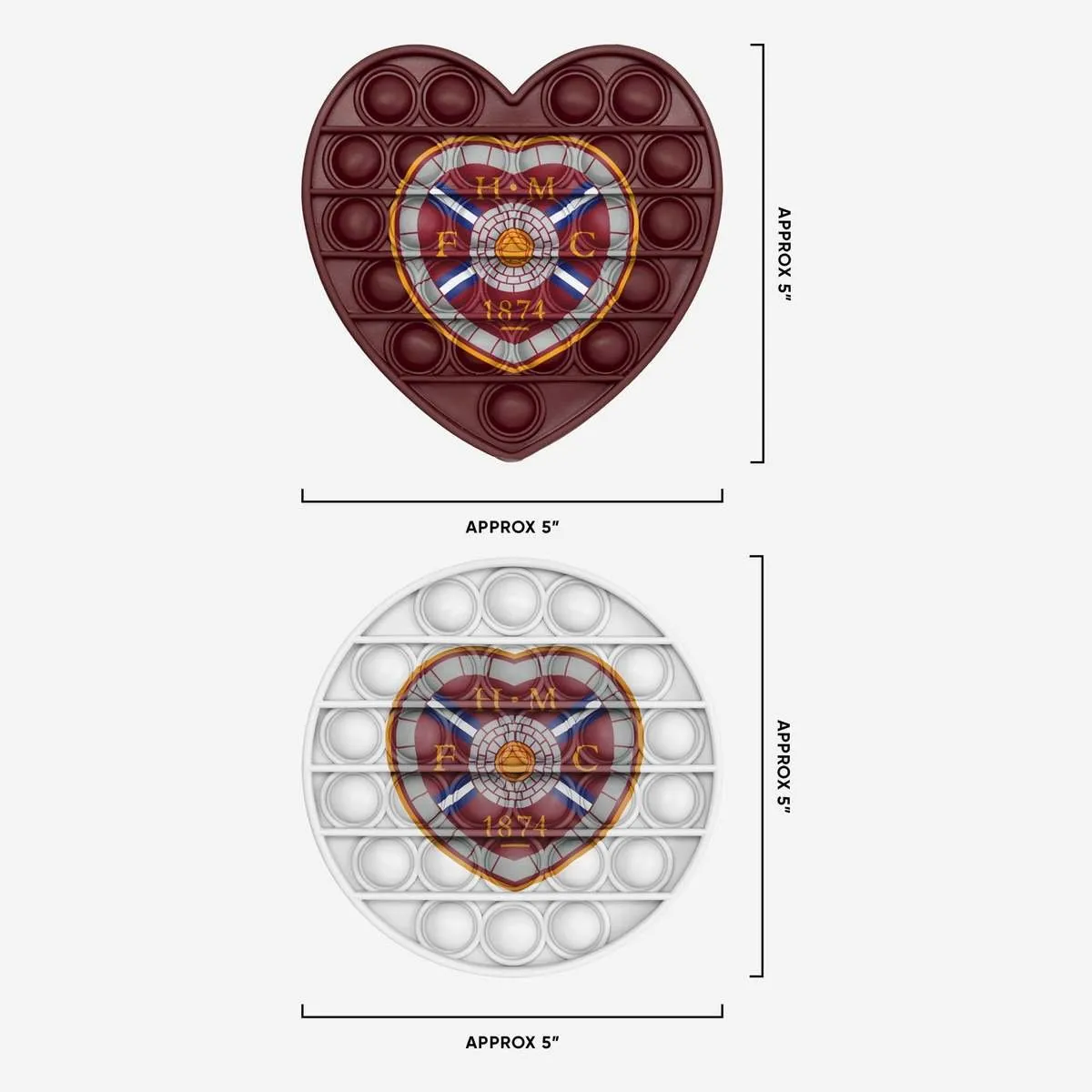 2 PACK CIRCLE & HEART PUSH-ITZ FIDGET