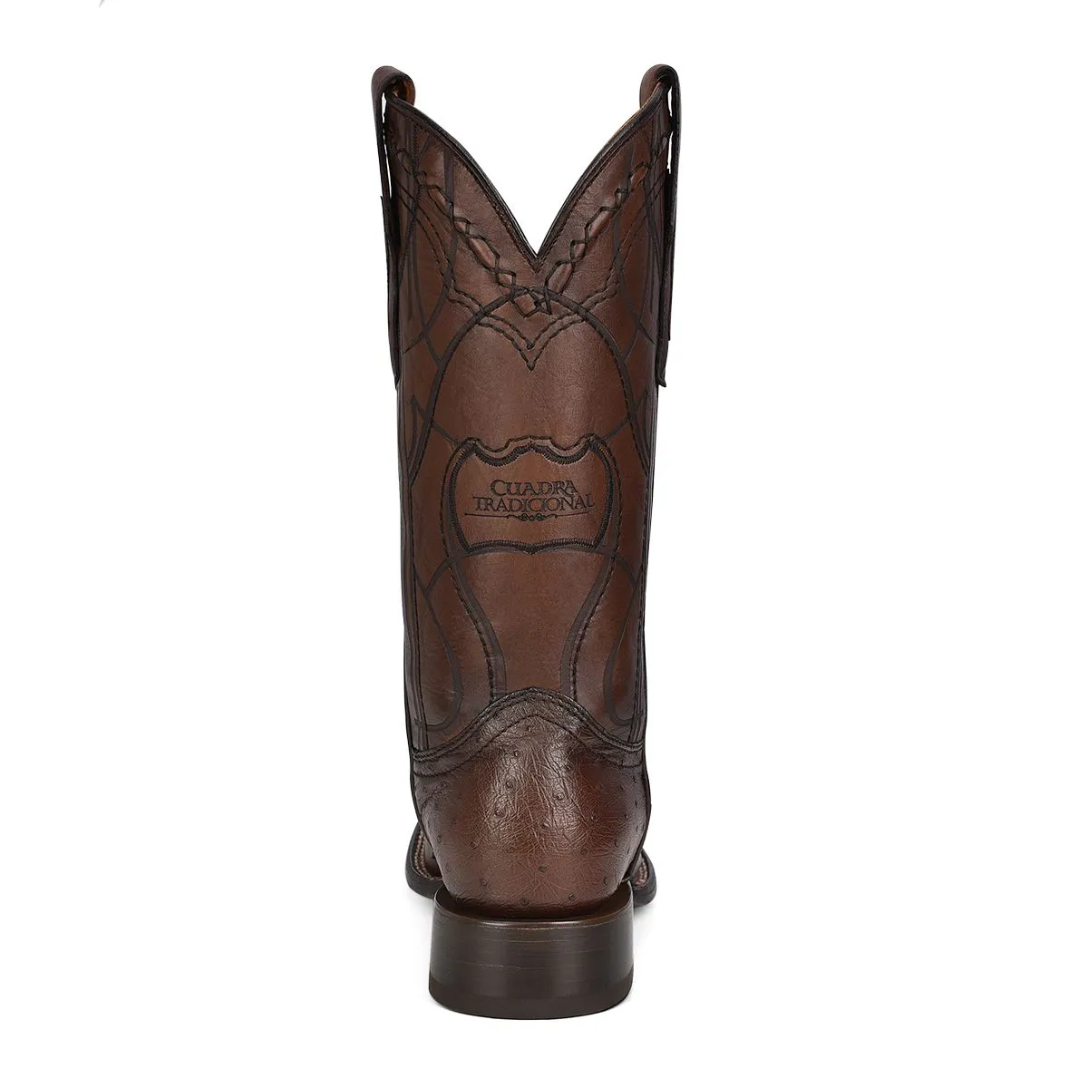 3Z1OA1 - Cuadra chocolate cowboy rodeo ostrich leather boots for men