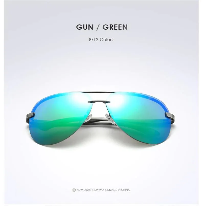 Alloy Frame Classic Pilot Style Men's Anti-Reflective Lens Sunglasses