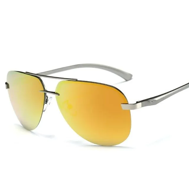 Alloy Frame Classic Pilot Style Men's Anti-Reflective Lens Sunglasses