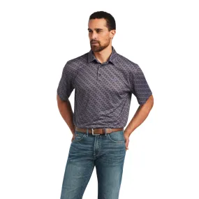 'Ariat' Men's All Over Print Polo - Iron Geo