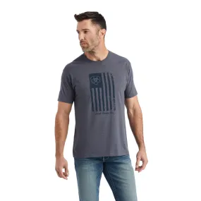 'Ariat' Men's Faded Flag T-Shirt - Titanium Heather