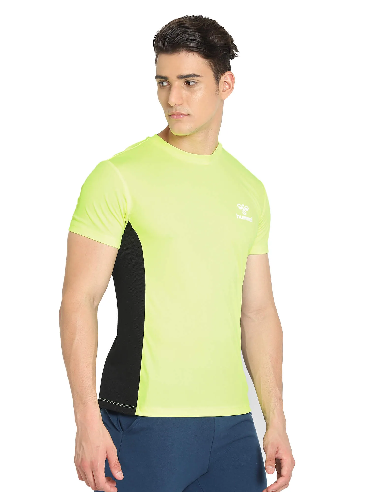 Eino Men Polyester Yellow T-Shirt