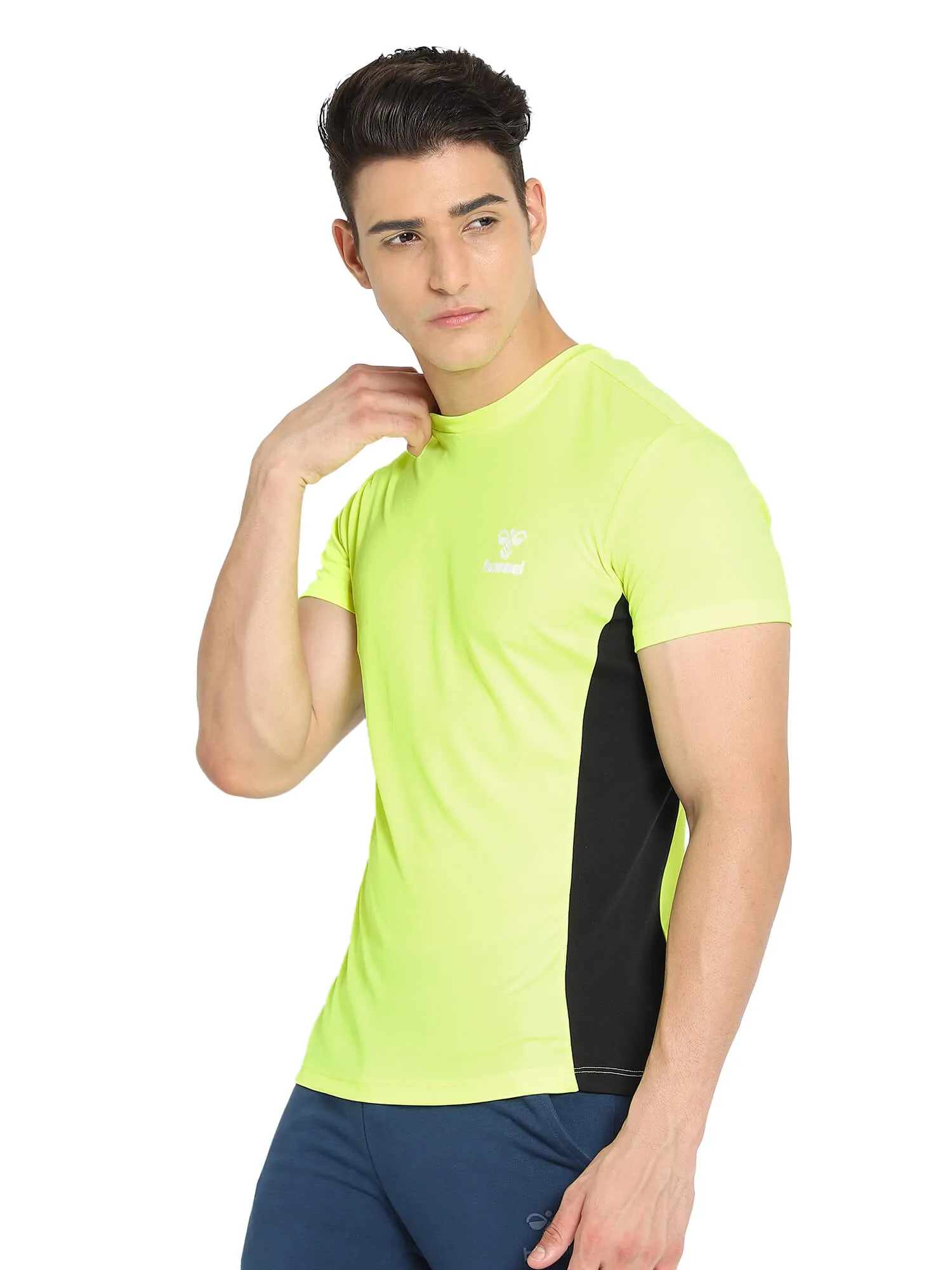 Eino Men Polyester Yellow T-Shirt
