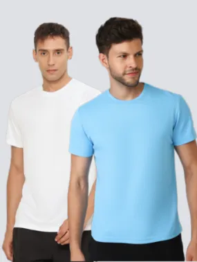 Hummel Budoc Mens T-Shirt Pack Of 2(White/Light Blue)