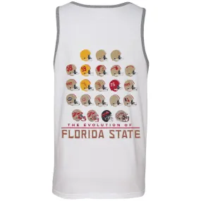 Image One Adult/Unisex Vault Seminole Head Evolution of Helmets Design Tank - White