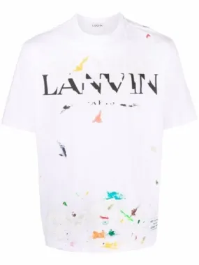 Lanvin x Gallery Dept. White Paint Splatter Graphic T-Shirt - Stylish and Unique Streetwear