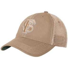 Legacy Florida State Interlocking FS Logo Adjustable Relaxed Trucker - Khaki