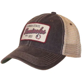 Legacy Florida State Seminoles/Seminole Logo Patch Adjustable Trucker Cap - Black