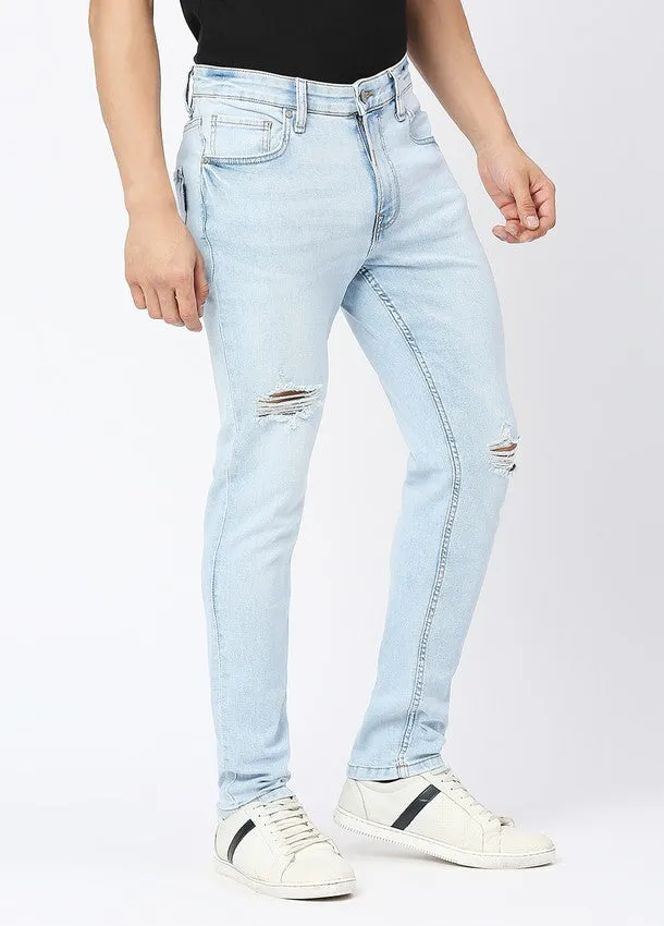 Light Blue Cruz Skinny Fit Ripped Jeans