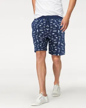 Men Navy Blue Printed Shorts