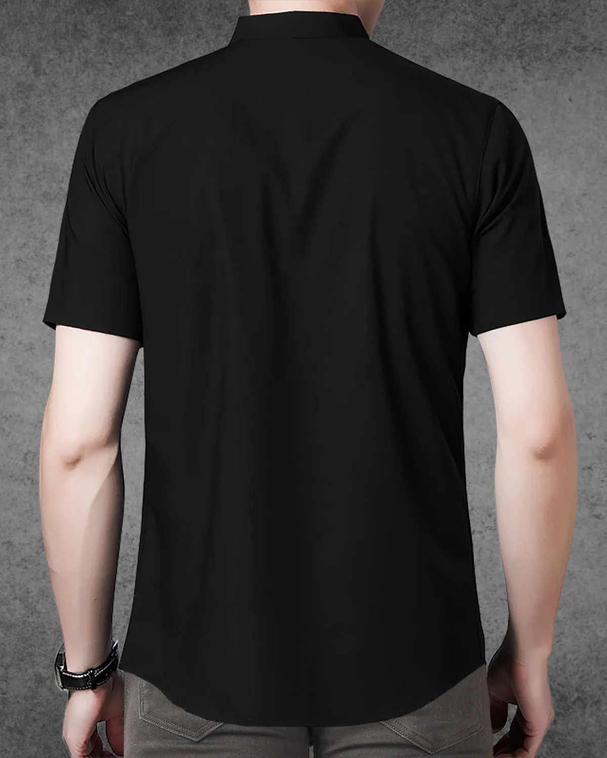 Men Printed Casual Black Shirt
