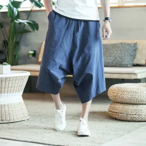 Mens Wide leg cropped pants