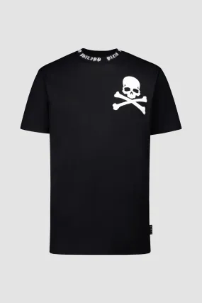 Philipp Plein Black Round Neck SS Skull&Bones T-Shirt