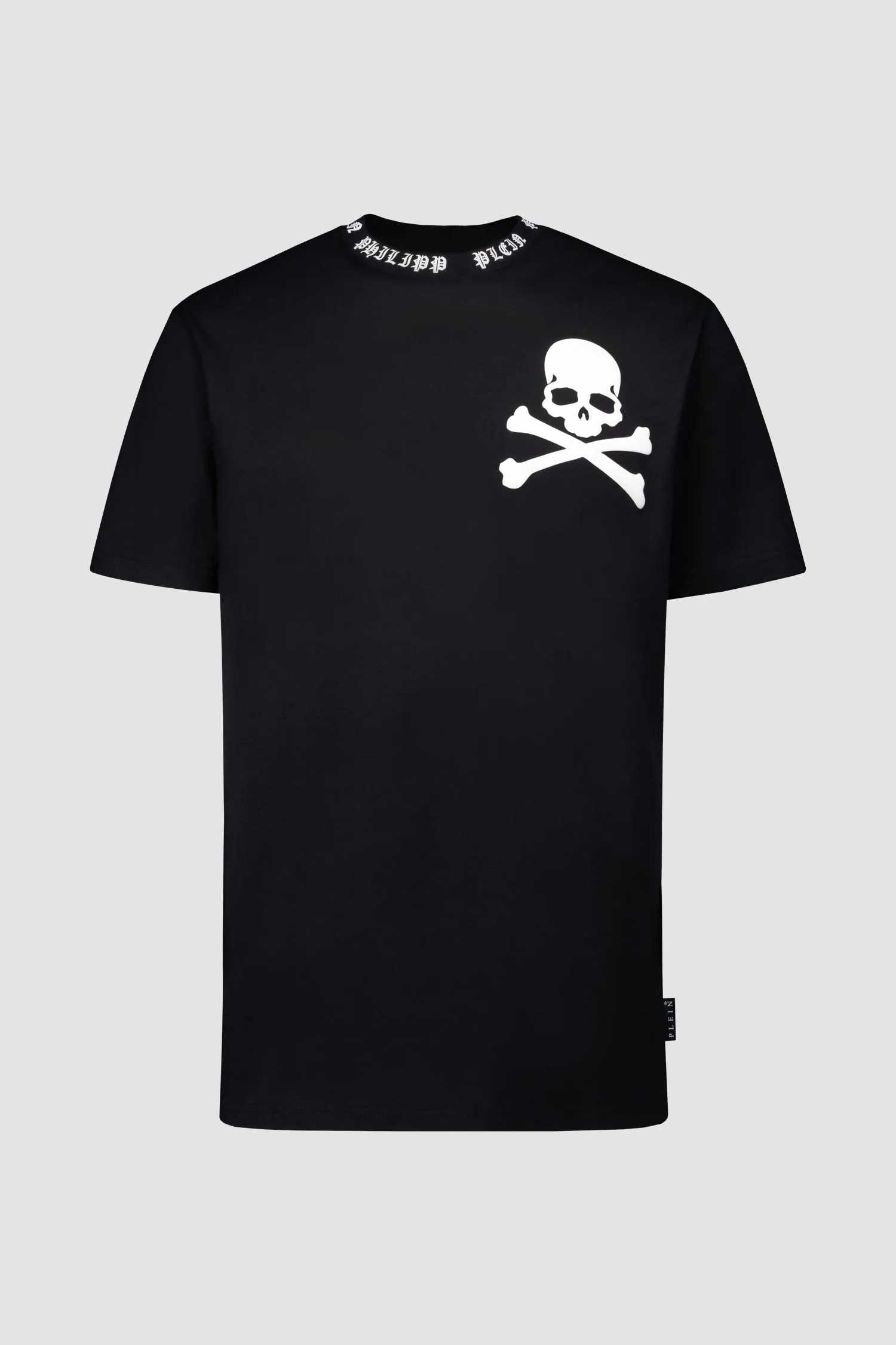 Philipp Plein Black Round Neck SS Skull&Bones T-Shirt