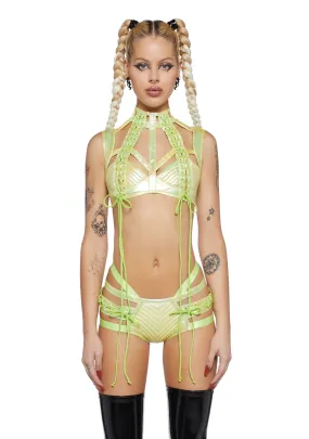 Rude Awakening Harness Bra Top - Green