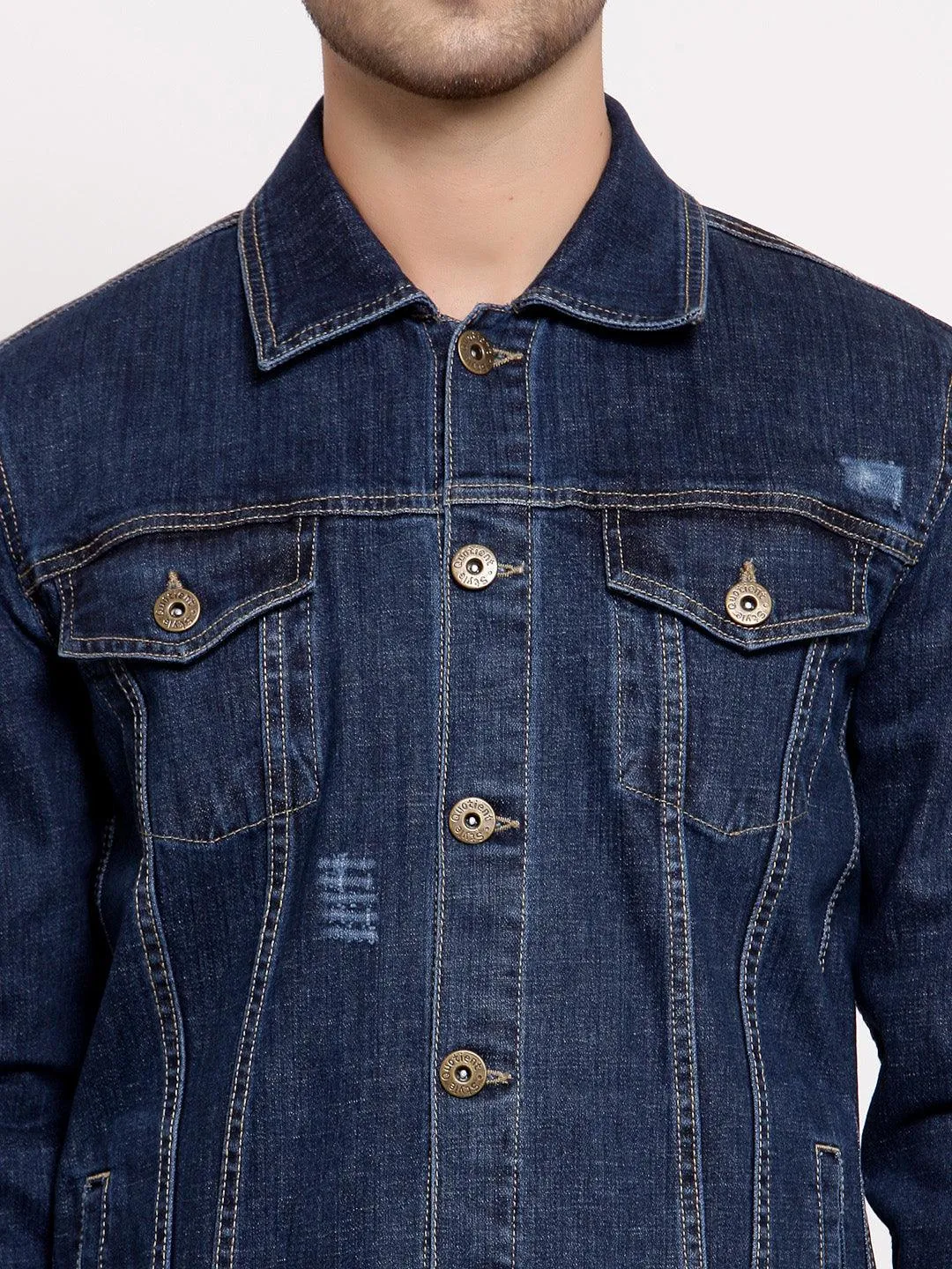 Style Quotient Mens Solid Denim Jackets