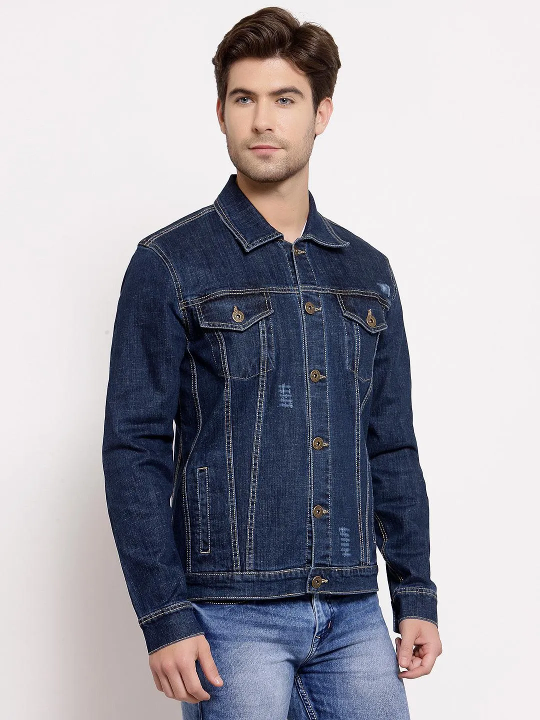 Style Quotient Mens Solid Denim Jackets